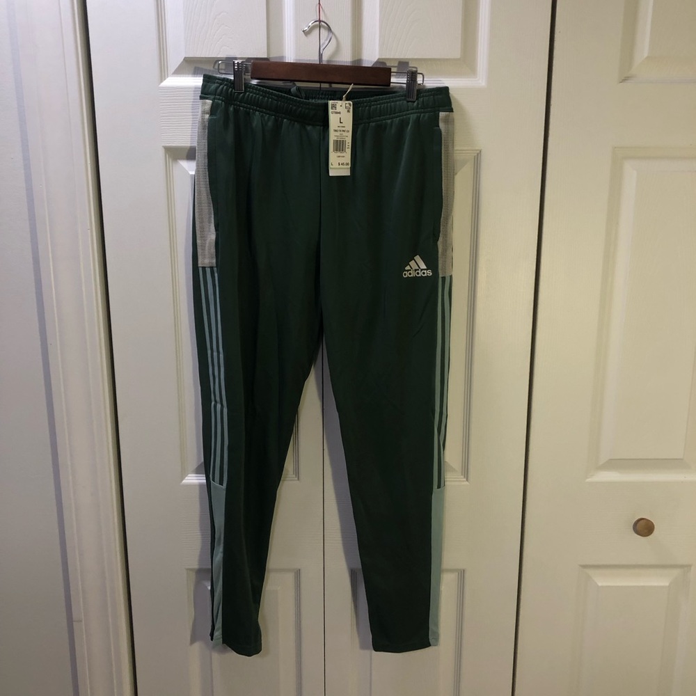 COPY - adidas Tiro track pants. Size Large, NWT. Green oxide